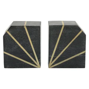 Black Marble Bookends