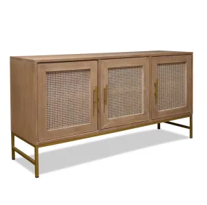 Mala Timber and Rattan 3-Door Buffet