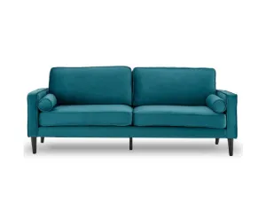 Sarantino Faux Velvet Sofa Bed Couch Furniture Lounge Suite Seat Blue