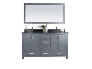 Wilson 60 - Grey Cabinet   Black Wood Marble Countertop