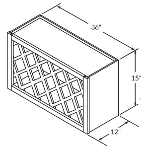 Wine Rack Kitchen Cabinet WR3615 Danbury Blue LessCare 36 in. width 15 in. height 12 in. depth